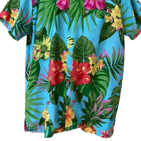 Vintage King Kameha Tropical Hibiscus and Pineapple Print Hawaiian Shirt - Picture 3 of 8